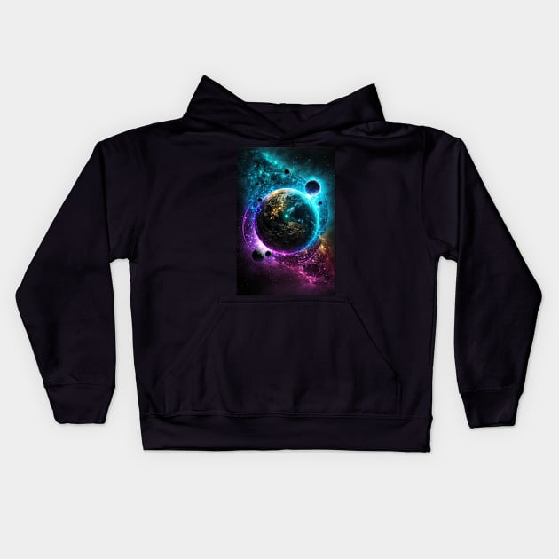 The creation of the earth Kids Hoodie by ai1art